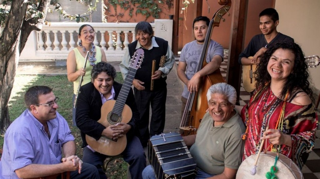 Los músicos en la conferencia de prensa
