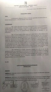 RESOLUCIÓN JUNTA ELECTORAL