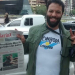La Cámpora repartió diarios truchos de Clarin para pegarle a Massa, Macri y Cobos