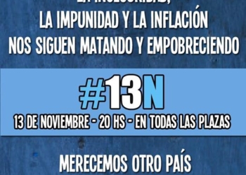 Convocan por las redes a una protesta el 13 de noviembre