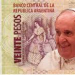 Un proyecto de ley quiere poner al Papa en lugar de Rosas en el billete de $20
