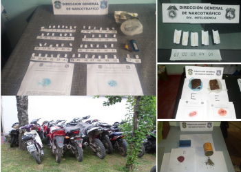 DEMORADOS CON SECUESTRO DE SUSTANCIAS NARCÓTICAS Y MOTOS