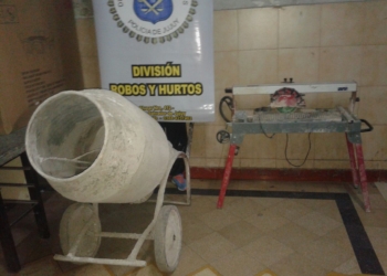 ARRESTADOS Y SECUESTRO DE MAQUINA HORMIGONERA