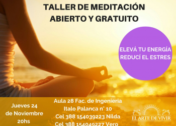 Invitación para este jueves al taller "El Arte de Vivir" en la UNJu