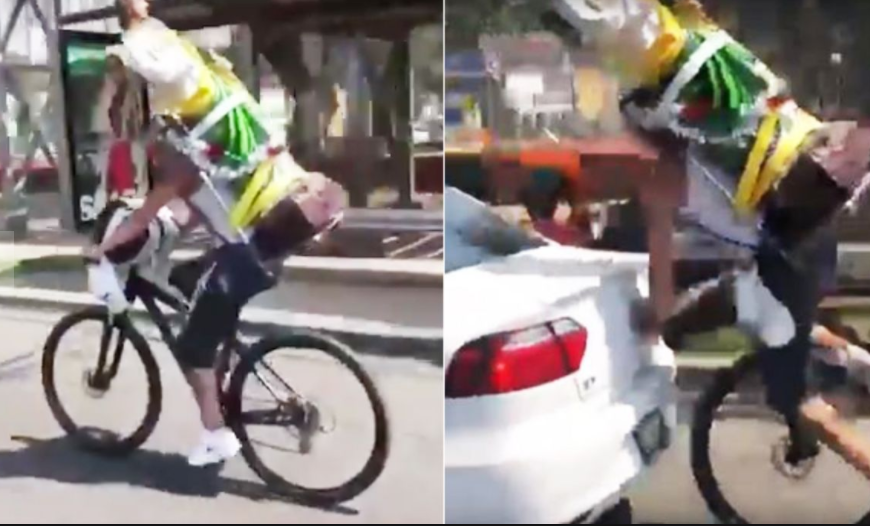Video de accidente de ciclista con San Judas desata ola de memes