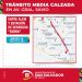 Tránsito media calzada en Av. Savio