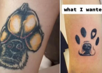 Quería un "tierno" tatuaje de su perro, pero quedó decepcionada con el resultado final y se viralizó