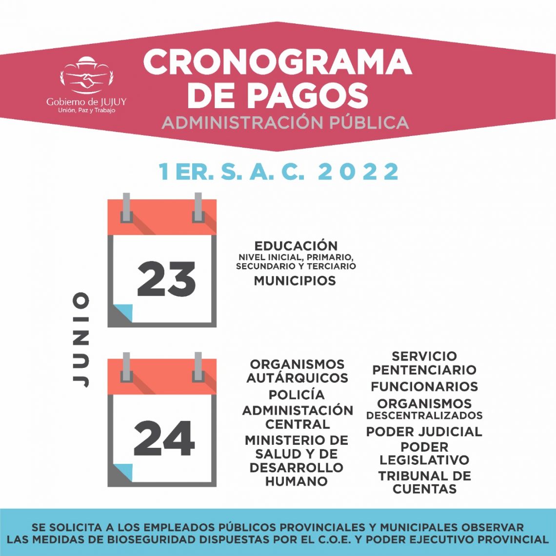 El sábado 4 de junio inicia el cronograma de pagos - Notinor Jujuy