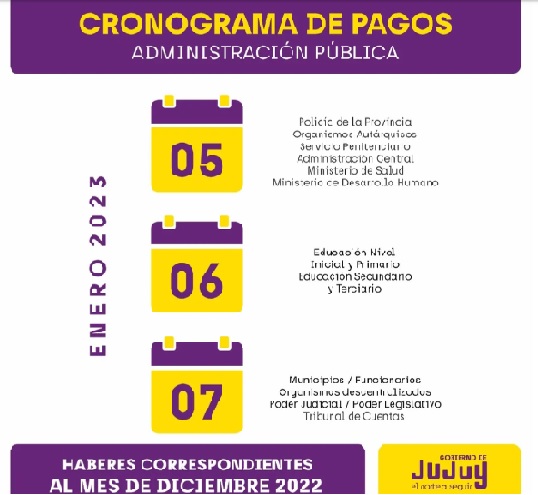 El jueves 05 de enero comienza el cronograma de pagos - Notinor Jujuy