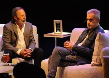 El intendente Jorge y el realizador Marcelo Pont presenciaron el Diálogo de Altura con Guillermo Francella