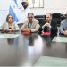 Firma de convenio del Intendente Jorge y la Federación de Básquet para abrir el Estadio Federación a la comunidad