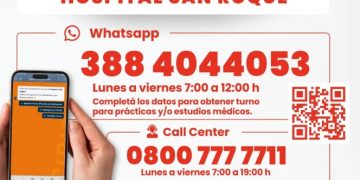 El Hospital San Roque inició con la modalidad de turnos por WhatsApp