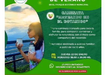 El Parque Botánico Municipal invita a una caminata familiar con el mate como protagonista
