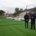 El intendente Jorge recorrió la obra de la cancha de hockey en Parque Alberdi y destacó el avance del proyecto