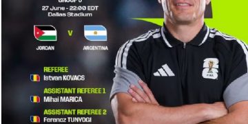 La FIFA designó al árbitro del partido de la Selección argentina ante Jordania en Dallas
