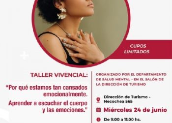 El miércoles 24 se realizará el taller vivencial ¿Por qué estamos tan cansados emocionalmente?