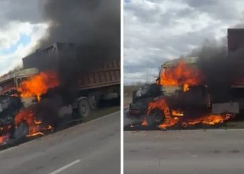 Incendio de un camión cañero en Güemes: tensión en Ruta 34